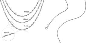 img 3 attached to Sterling Silver Rhodium Plated 1 0Mm Chain