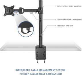 img 2 attached to 🖥️ Mount-It! Heavy Duty Single Monitor Arm Mount: Full Motion & Height Adjustable Desk Stand for 19-32 Inch VESA 75-100 Compatible Computer Screens