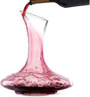 🍷 premium crystal glass red wine decanter by bella vino - enhances wine flavor by subduing tannins - stylish table centerpiece - elegant and efficient - crafted with 100% lead-free materials - ideal for port wines logo