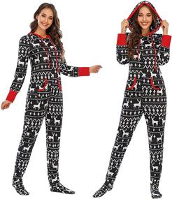 img 1 attached to TENMET Christmas One Piece Loungewear Sleepwear
