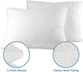 img 1 attached to 🛏️ Super Plush Microfiber Fill Down Alternative Bed Pillow - Quality Fabrics, Safe and Breathable sleeping Pillow with Cotton Cover in Standard Size (20x26x1.5)