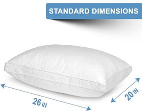 img 2 attached to 🛏️ Super Plush Microfiber Fill Down Alternative Bed Pillow - Quality Fabrics, Safe and Breathable sleeping Pillow with Cotton Cover in Standard Size (20x26x1.5)