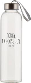 img 1 attached to 💧 Stay Hydrated on the Go: Today Choose Joy Clear 21 Ounce Glass Travel Water Bottle with Screw-Top Lid