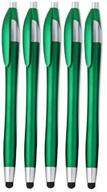 🖊️ 5 pack stylus with ball point pen - compatible with motorola xoom, droid, samsung galaxy s iv / s4, galaxy s iii/s3 gt-i9300, asus eee pad transformer, asus memo, asus padfone, viewso - green logo