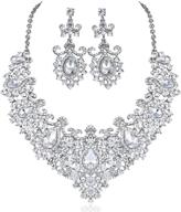 exquisite austrian rhinestone crystal necklace earrings set - n12187 silver: a stunning must-have! logo