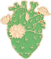 🌵 rofarso cactus heart enamel lapel pin: anatomical heart brooch accessory for backpacks, badges, hats & bags - perfect gift for women, girls, and kids logo