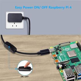 img 1 attached to Смра́за Совме́стимый с Блоком Пита́ния для Raspberry Pi 4: Зарядное Устро́йство USB-C 5.1V 3A с Переключа́телем Вклю́чения/Выклю́чения и Поворо́тным Разво́ротом на 60 граду́сов - Идеа́льно подходи́т для Raspberry Pi 4 Моде́ли В 1ГБ / 2ГБ / 4ГБ / 8ГБ Ве́рсии