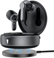 🎧 wireless earbuds with wireless charging case - dual mic, waterproof, deep bass, touch control logo