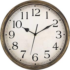 img 4 attached to 🕒 Lumuasky Retro Silent Wall Clock: 12 inch Non-Ticking Classic Decor for Kitchen, Living Room, Bedroom, and Office (Gold)