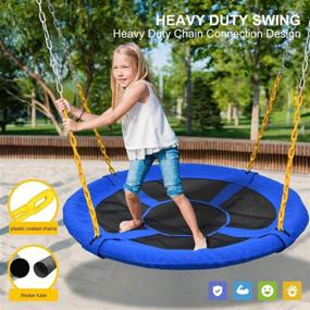 img 3 attached to 🌳 Trekassy 1000lbs 40-Inch Saucer Tree Swing for Kids and Adults with Heavy-Duty Chains, Textilene Wear-Resistant Surface, and 2pcs 10ft Tree Hanging Straps