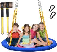 🌳 trekassy 1000lbs 40-inch saucer tree swing for kids and adults with heavy-duty chains, textilene wear-resistant surface, and 2pcs 10ft tree hanging straps логотип