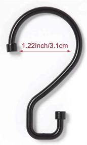 img 1 attached to 🚿 Wessben Zinc Alloy S Hook Shower Curtain Rings Set of 12, Rust Resistant Black Hooks for Kid's, Guest, and Master Bathrooms