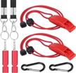 🚨 4 pack outdoor loudest emergency survival whistles with lanyard - michael josh safety whistle for kayak, life vest, jacket, boating, fishing, camping, hiking, hunting, and more logo
