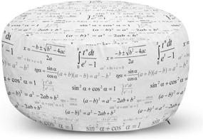 img 4 attached to 🧪 Lunarable Science Ottoman Pouf - Math Geometry Science Formulas Chalk Board Style Image - Decorative Soft Foot Rest with Removable Cover for Living Room and Bedroom - Black and White