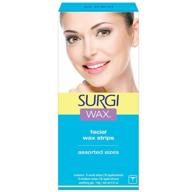 💆 surgi-wax facial honey wax strips: effortless hair removal for face's upper lip, chin & cheek logo