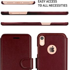 img 2 attached to 🔖 LUPA iPhone XR Case Wallet: Card Holder, Unisex Design, Faux Leather Flip Case, Folio Style, Burgundy