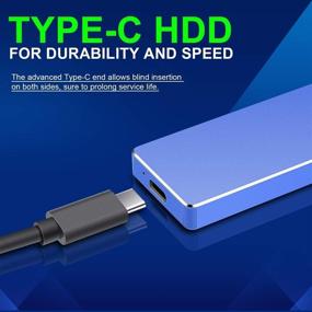 img 1 attached to Портативный внешний жесткий диск большой емкости: 2 ТБ синий USB3.1 Type C ЖДД для Mac, ПК, Xbox One - Легкое и надежное устройство хранения