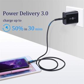 img 2 attached to 🔌 Excgood 20W PD 3.0 USB C Зарядное устройство – Быстрая зарядка для iPhone 12 Pro Max/13 Pro/11/X/Xr/Xs/8, Pad Pro 12.9, Pixel 3/3XL/3A/2/4, Galaxy Note 20, S21/10/S9 – Черный (4 штуки)