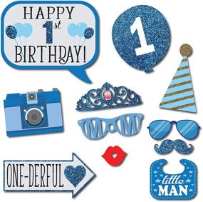 img 1 attached to 🎉 Memorable Moments Made Easy: Boy 1st Birthday Photo Booth Props Kit with Sign - 41 Pieces by Outside The Booth