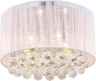 💎 stunning 12 in flush mount chandelier: 4-light crystal ceiling light with cylinder net shade – ideal for bedroom, hallway, and kitchen (bulb not included) логотип