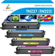 4-pack true image compatible toner cartridges for brother tn227 tn-227 tn227bk tn223 tn-223bk printer: mfc-l3750cdw, hl-l3210cw, hl-l3290cdw, hl-l3270cdw, hl-l3230cdw, mfc-l3710cw, mfc-l3770cdw logo