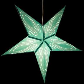 img 1 attached to 🌴 Vibrant Caribbean Teal Paper Star Lantern: 12ft Power Cord Included