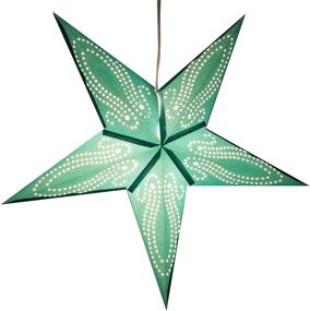 img 2 attached to 🌴 Vibrant Caribbean Teal Paper Star Lantern: 12ft Power Cord Included