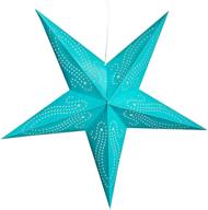 🌴 vibrant caribbean teal paper star lantern: 12ft power cord included логотип