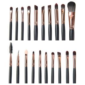 img 2 attached to 💄 AMarkUp Professional Makeup Brush Set - 20 Pcs for Powder, Foundation, Eyeshadow, Eyeliner, Lip - Clearance Cosmetics Brush Pack (Black+Coffee)