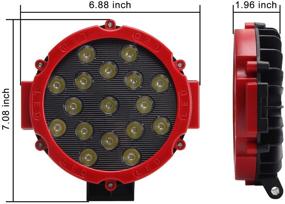 img 3 attached to 🚚 Lumitek 2X 51w 7дюймовые светодиодные фары: Мощные точечные круглые светодиоды для грузовиков, внедорожных, квадроциклов, внедорожников, UTV, 4WD, лодок