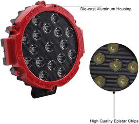 img 2 attached to 🚚 Lumitek 2X 51w 7inch LED Lights: Powerful Spot Round LEDs for Trucks, Off-Road, ATV, SUV, UTV, 4WD, Boat