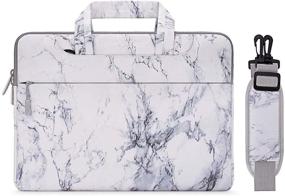 img 4 attached to 🎒 MOSISO Laptop Shoulder Bag: Stylish Marble Carrying Briefcase Sleeve Case for MacBook Pro/Air 13 inch, Notebook Computer [2021]