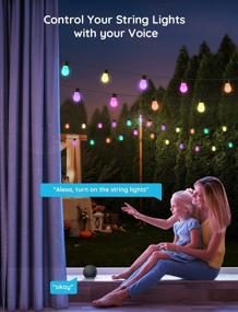 img 2 attached to 🔦 Govee Outdoor String Lights, RGBW 48ft Patio Lights, Multi-Color Smart LED Bulbs - Works with Alexa, WiFi and Bluetooth Control, IP65 Waterproof, 40 Scene Modes - Dimmable for Garden, Backyard, Party