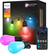 🔦 govee outdoor string lights, rgbw 48ft patio lights, multi-color smart led bulbs - works with alexa, wifi and bluetooth control, ip65 waterproof, 40 scene modes - dimmable for garden, backyard, party логотип