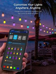 img 1 attached to 🔦 Govee Outdoor String Lights, RGBW 48ft Patio Lights, Multi-Color Smart LED Bulbs - Works with Alexa, WiFi and Bluetooth Control, IP65 Waterproof, 40 Scene Modes - Dimmable for Garden, Backyard, Party