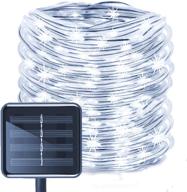 🌞 aluvee solar rope string light: outdoor waterproof christmas lamp for garden decoration, weddings, and parties - 33ft/100led, white + pvc tube логотип