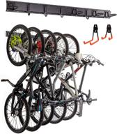 fdventur wall mount bike rack: maximize garage space with 5 bike & 4 helmet storage, suitable for all shapes and sizes (up to 300 lbs capacity) logo