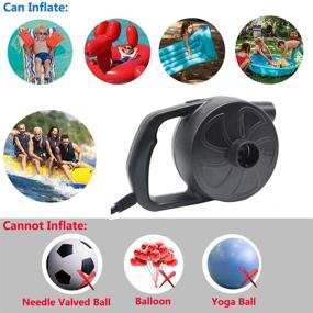 img 1 attached to 🔌 Powerful Electric Air Pump for Inflatables - AC Pump (300W) - Suitable for Air Mattresses, Air Beds, Pool Toys, Rafts, and Boats - Quick and Efficient - Black