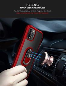 img 1 attached to 📱 GREATRULY Kickstand Case for iPhone 11 Pro Max 6.5 Inch 2019 | Clear Drop Protection Case | Slim Soft Bumper + Hard Back + Ring Stand | Magnetic Car Mount Compatible | Red