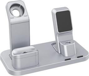 img 3 attached to 🔌 Conido 3 in 1 Charging Station for Apple Product: iPhone 12 mini/12 Pro Max/SE New/11 Pro Max, AirPods/AirPods 2, Apple Watch SE Series 6/5/4/3/2/1 - Silver Charger