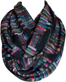 img 1 attached to 📚 Black Infinity Loop Scarf by Etwoa: Stylish Bookshelf Design, Large Size