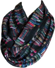 img 4 attached to 📚 Black Infinity Loop Scarf by Etwoa: Stylish Bookshelf Design, Large Size