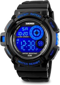 img 4 attached to Skmei Men's Sport Running Watch - Waterproof 🕒 Military Army Wristwatch with Stopwatch & 7 Color Backlight