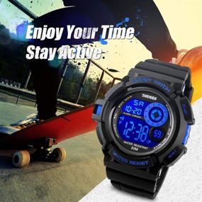 img 1 attached to Skmei Men's Sport Running Watch - Waterproof 🕒 Military Army Wristwatch with Stopwatch & 7 Color Backlight