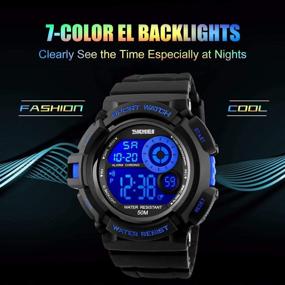 img 2 attached to Skmei Men's Sport Running Watch - Waterproof 🕒 Military Army Wristwatch with Stopwatch & 7 Color Backlight