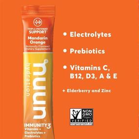 img 3 attached to 🍊 Nuun Immunity3: Elderberry Electrolyte Powder with Vitamins, Prebiotics, Zinc - Mandarin Orange Flavor (14 Count)