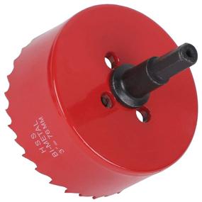 img 2 attached to 🛠️ KINJOEK 3" Hole Saw Blade - Heavy Duty Steel Cornhole Boards Drilling Tool for Cornhole Game - 76mm Drill Bit Saw