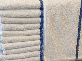 img 3 attached to 🔷 AuthenticSeller Blue Stripe Bar Towels: 15 Pack, 32 Oz/Dz, 16x19 Inch – Commercial Grade Cotton Terry Towels for Restaurants & Kitchen – Reusable Cleaning & Bar Mop Towels (Set of 15, Blue Stripe)