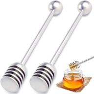 🍯 honey and syrup dippers: stainless steel honeycomb stirrer set, 6.3 inch, 2pcs - ideal for honey pot jar containers logo