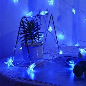 img 2 attached to 🎄 JMEXSUSS Blue Christmas Tree Lights – 33ft 100 LED Star String Lights with 8 Modes for Indoor Christmas Decorations